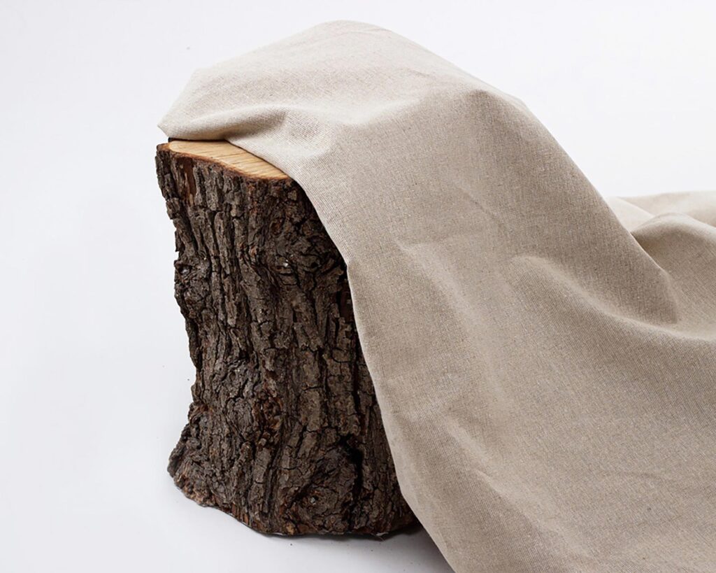 pellava- ja puuvillakangas puun kannolla