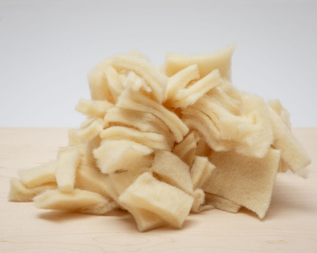 home of wool batting scrap pieces