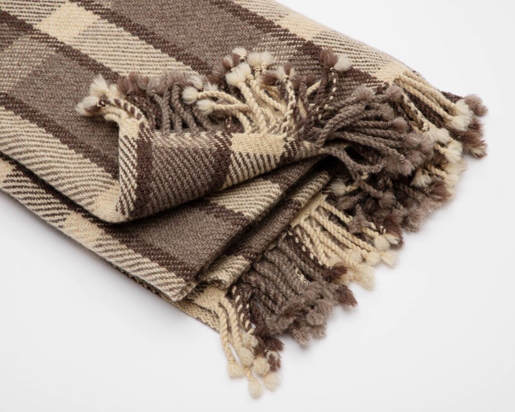 karierte Wolldecke Nahaufnahme