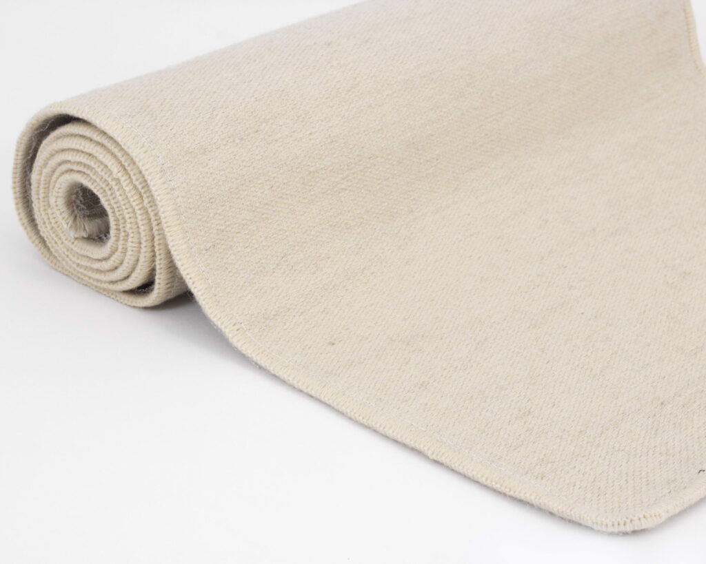 flat woven wool rug close up