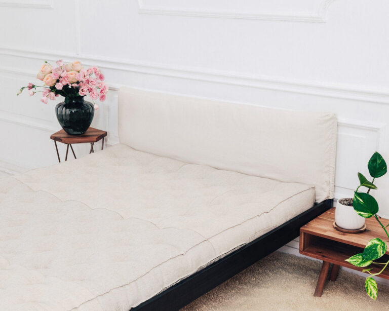 home of wool headboard cushion in a stylish bedroom