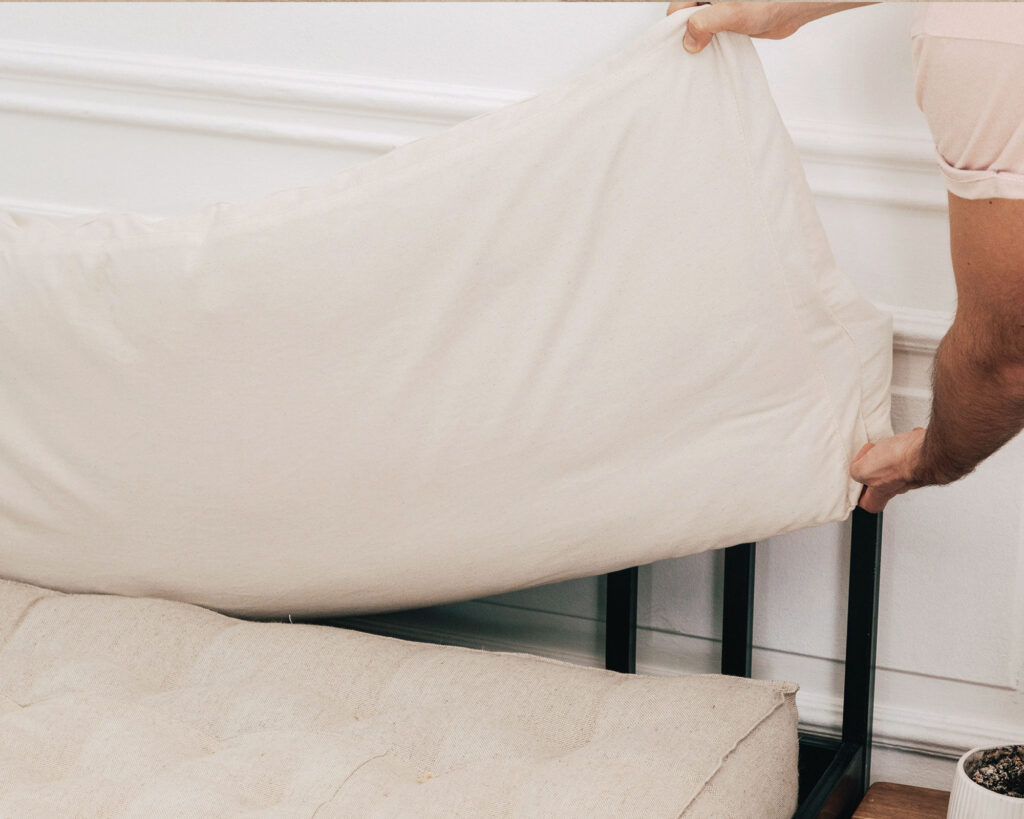 headboard cushion with wool filling