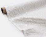 linen fabric with thin grey stripes folded out