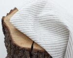 linen fabric with thin grey stripes