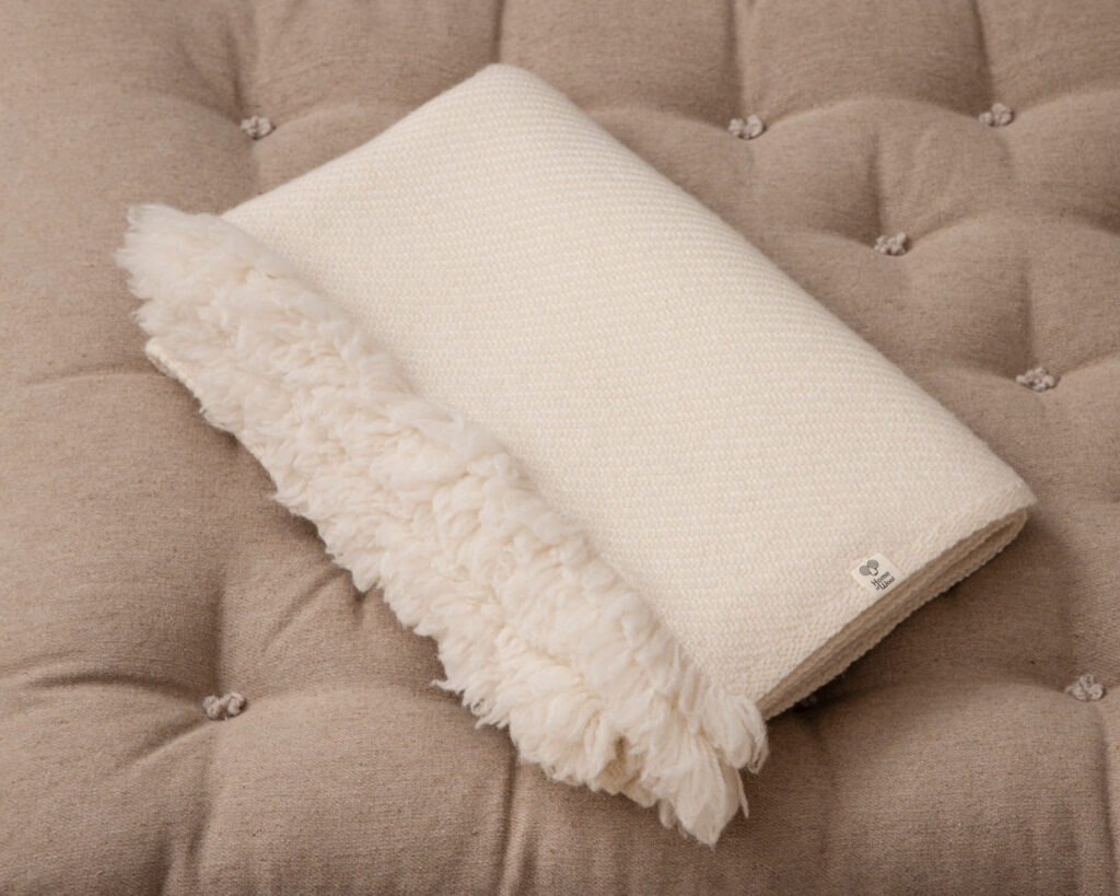 folded merino wool baby blanket