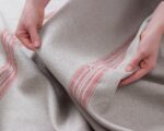 tessuto di lino a righe rosse