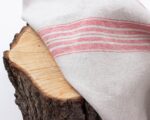 tessuto di lino a righe rosse