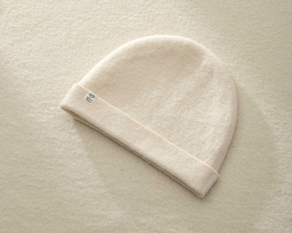 top view of wool sauna hat