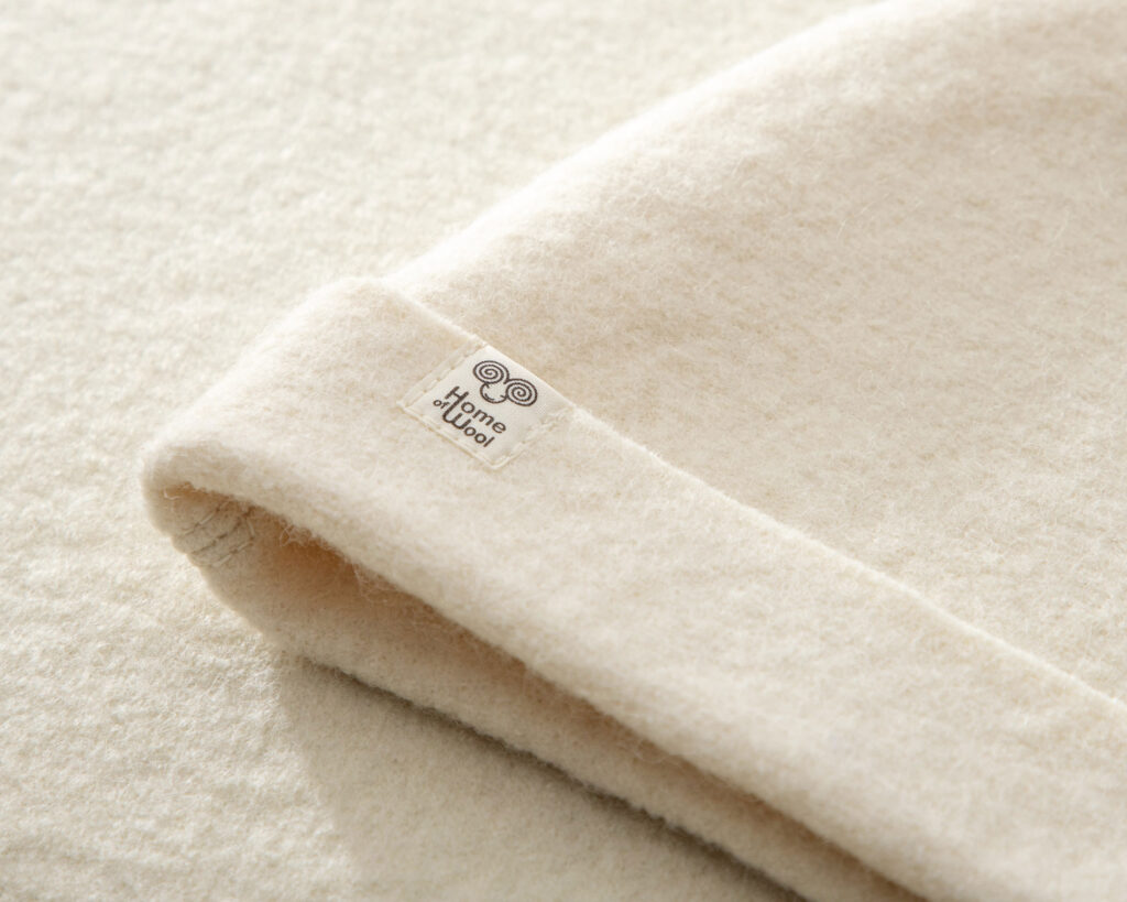 wool sauna hat with label home of wool