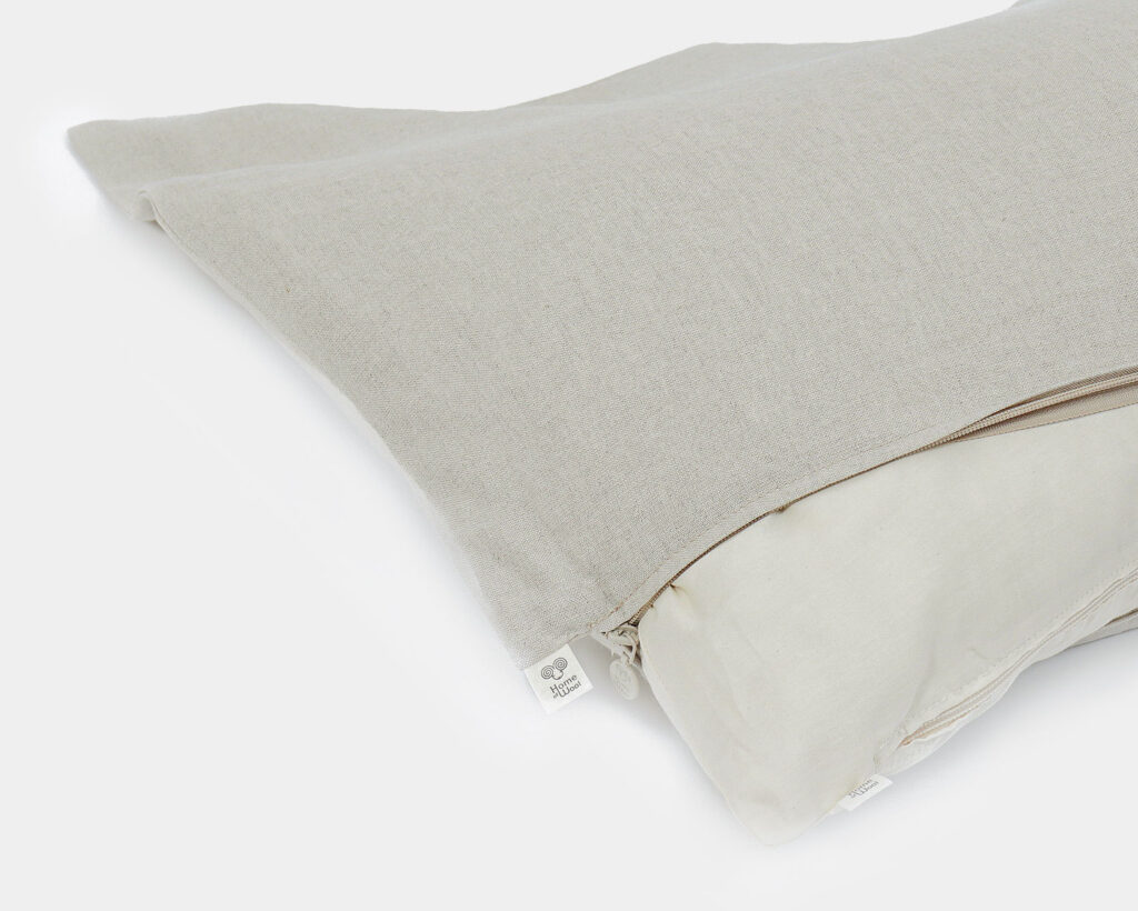 wool side sleeper pillow with linen pillowcase