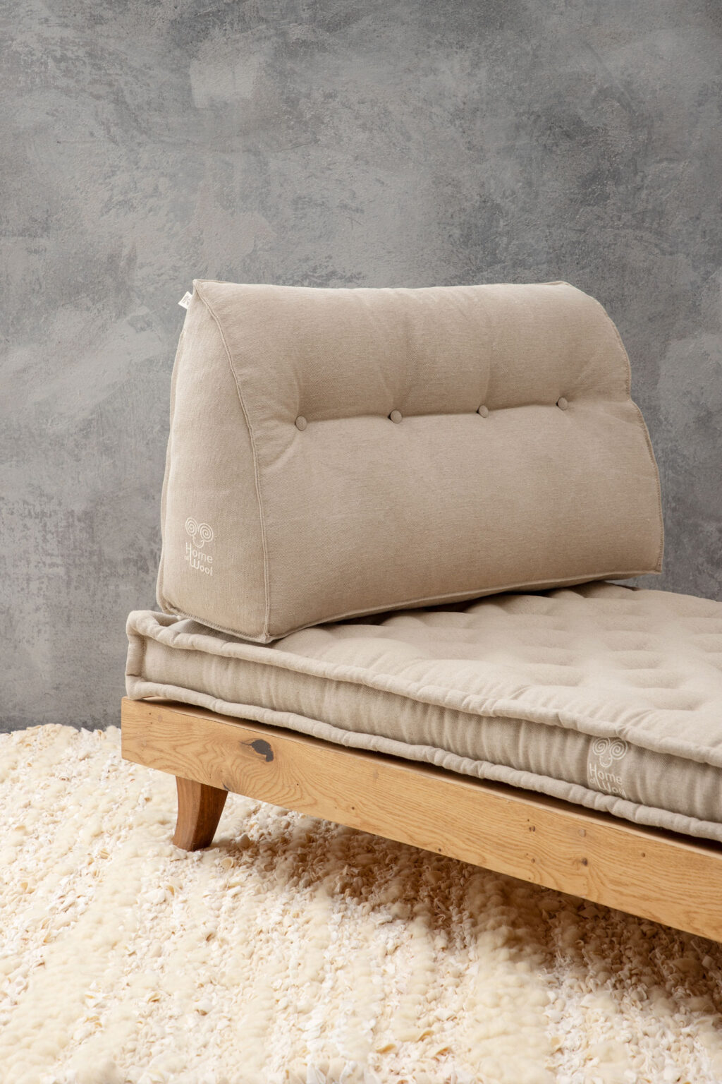 wool triangular tufted back cushion