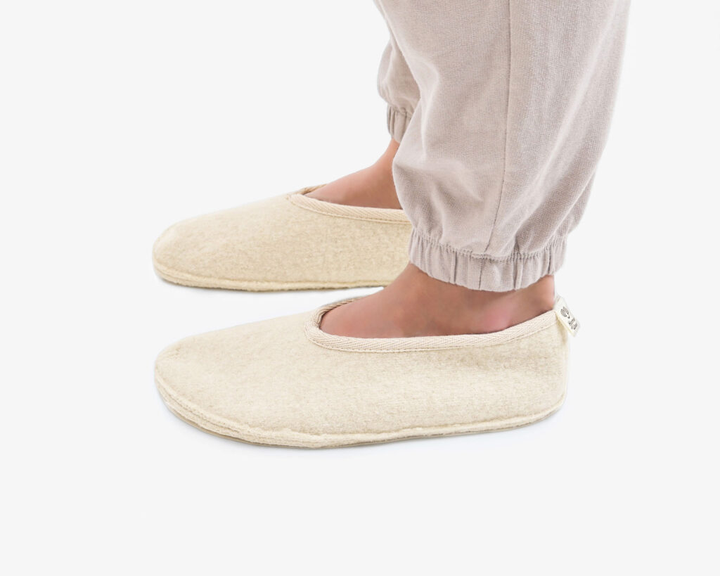 wollen ballerina's profielzicht