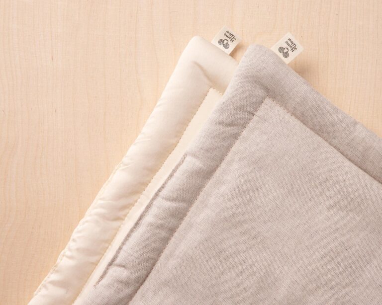 wool duvet insert sample with home of wool tag