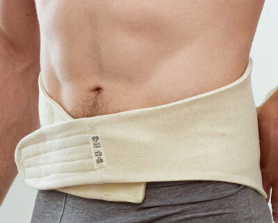 Cintura di sicurezza in lana, primo piano della parte anteriore