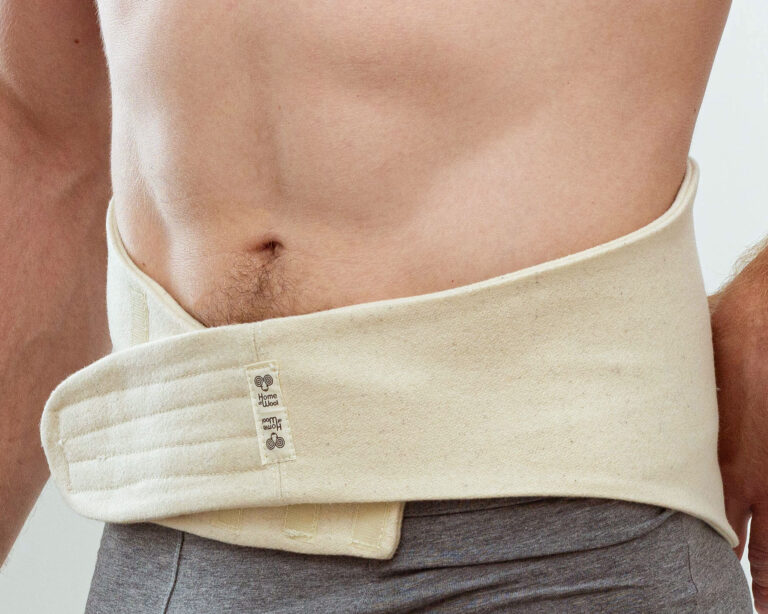 Cinturón de seguridad de lana, vista frontal, primer plano