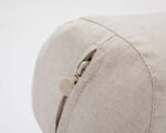 wool neck roll pillow close up with zipper