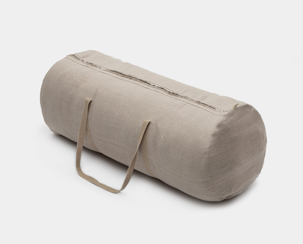 wool sleeping bag in a zip-up bag