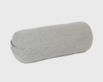 wool yoga bolster in 100% linen cover