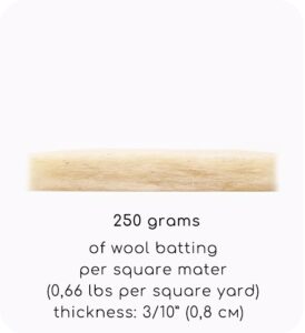 organic batting 250g thick option