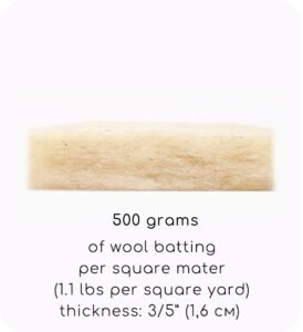 organic batting 500g thick option
