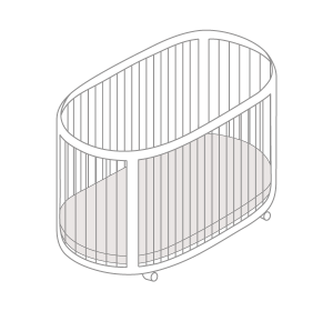 Ovale Form Krippe Stoßstange Diagramm