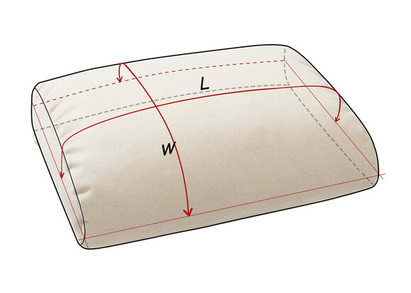 pillow flat sides dimensions diagram