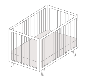 rechteckige Form Krippe Stoßstange Diagramm