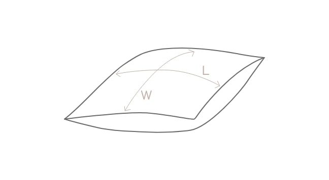 Diagrama de dimensiones de cojín decorativo