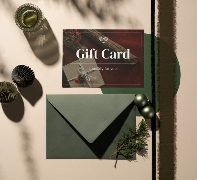 gift card text in front of gifts